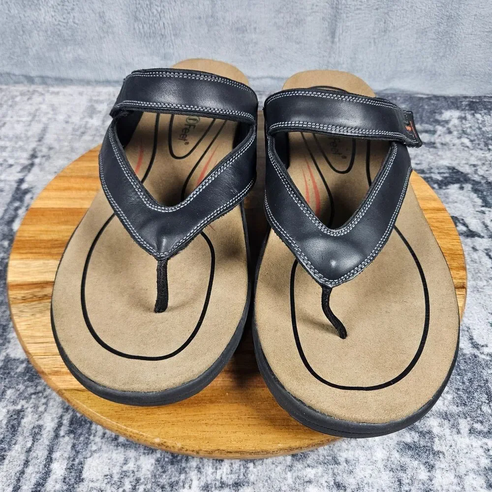 Orthofeet El Dorado Sandals Adjustable Hook Loop Flip Flop Men's Size 13 Wide